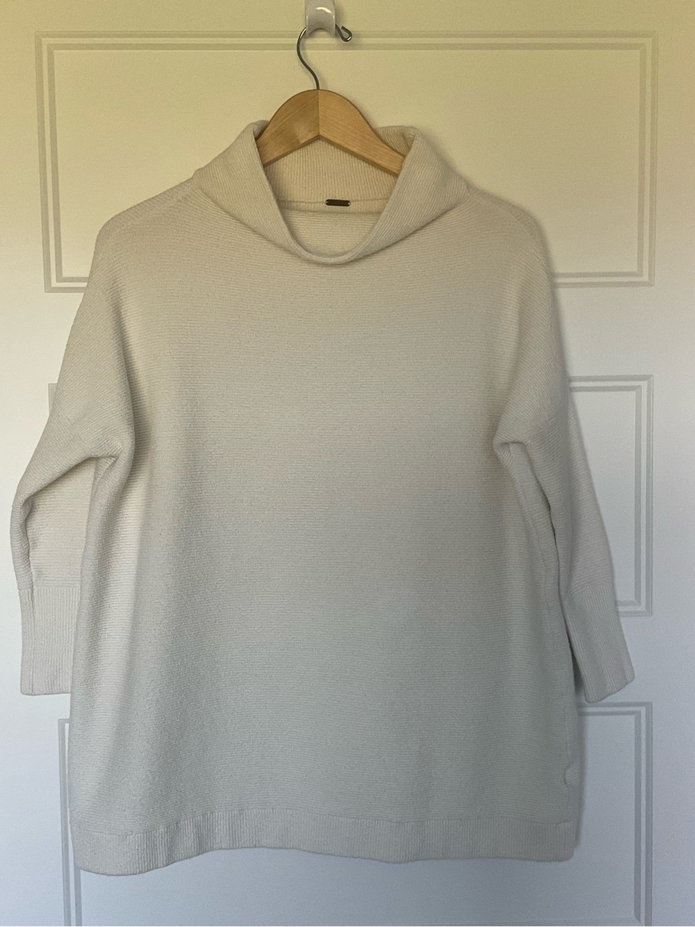 Free People Beige Ottoman Slouchy Tunic Sweater